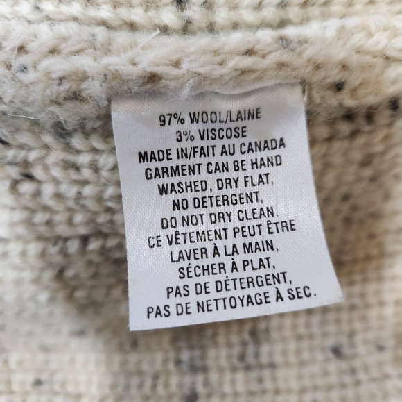 EPAULET x Northern Watters Knitwear Heirloom Ecru Nep Hooded Wool Cardigan sz 36 - Picture 8 of 10